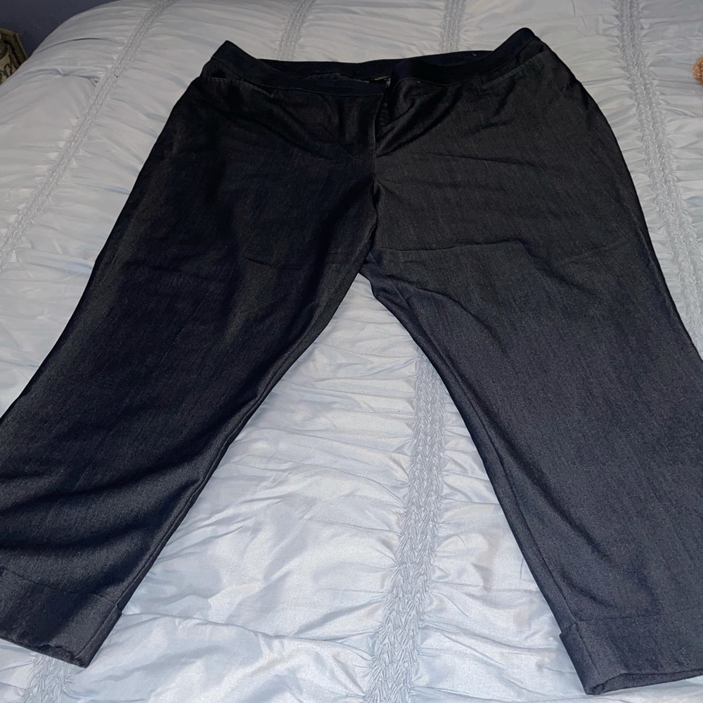 Lane Bryant Faux Denim Cuffed Trousers